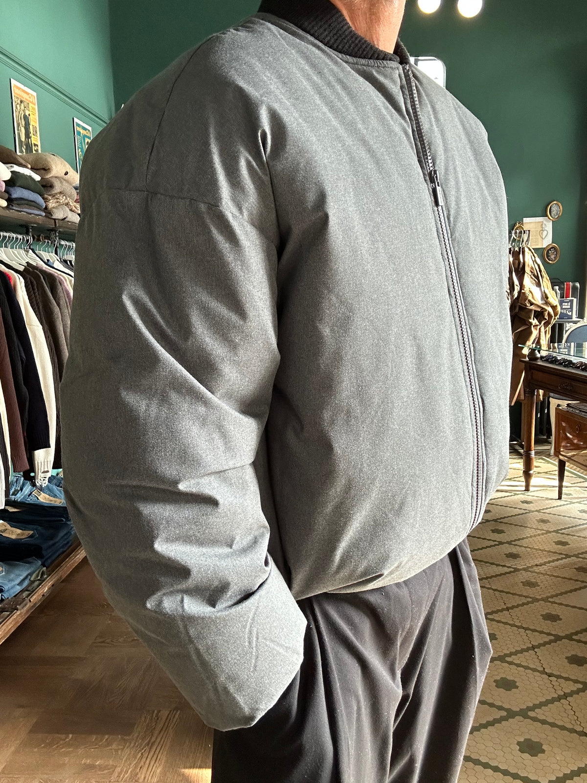 Giacca Bomber con collo in tessuto