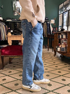 Telacruda Jeans mit amerikanischer Tasche, mittlere Waschung