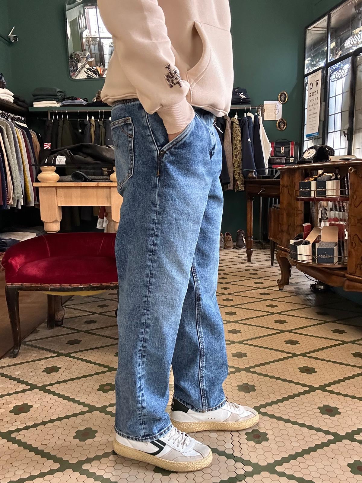 Telacruda Jeans mit amerikanischer Tasche, mittlere Waschung