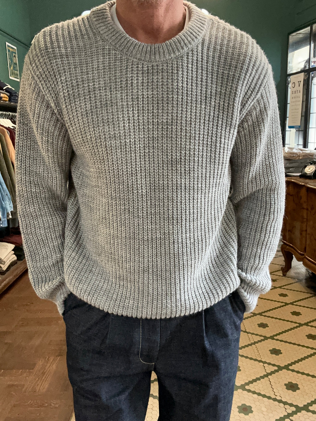 Englischer Rippstrickpullover