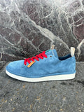 Panchic basse in suede blu e rosso