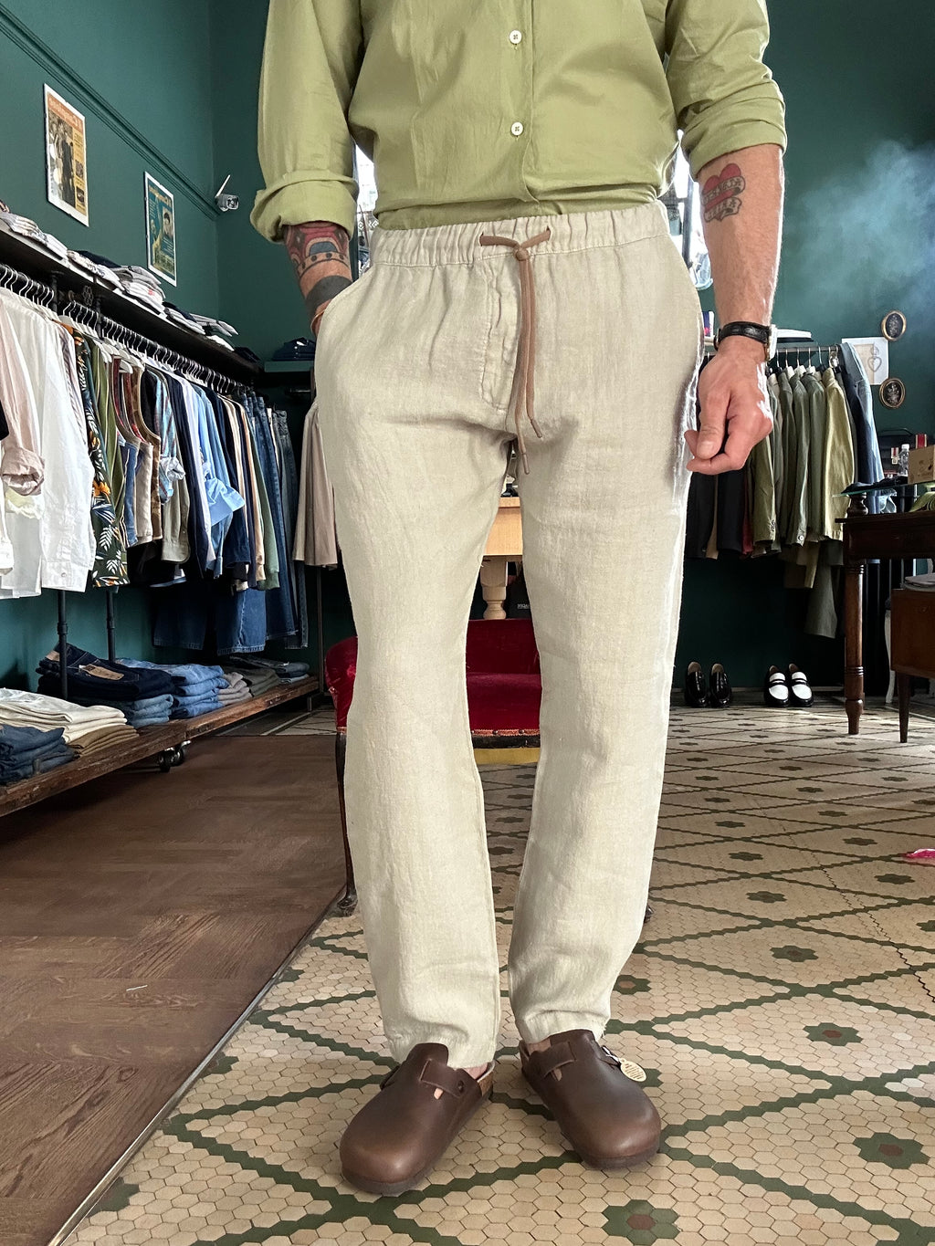 Pantalaccio 100% lino regular fit Made in Italy