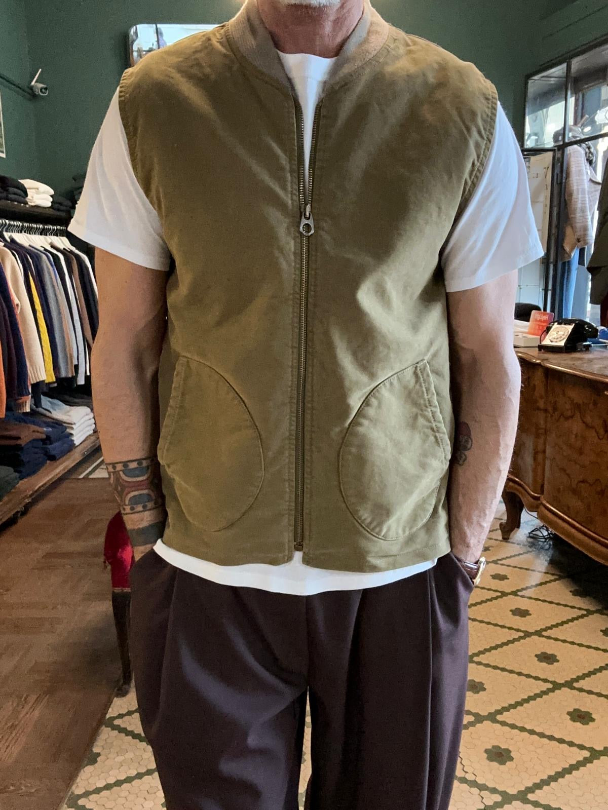 Chesapeake's Khaki Green Sherpa-Lined Vest