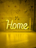 beleuchtetes „Home“-Schild