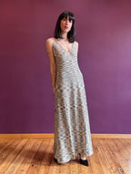 Abito Diva effetto lurex kaki