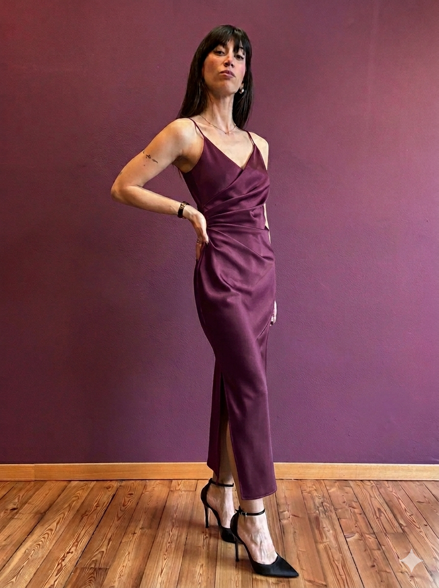 Abito con scollo drappeggiato