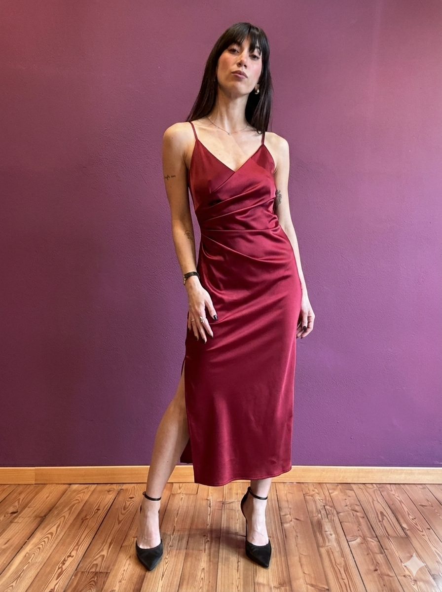 Abito con scollo drappeggiato