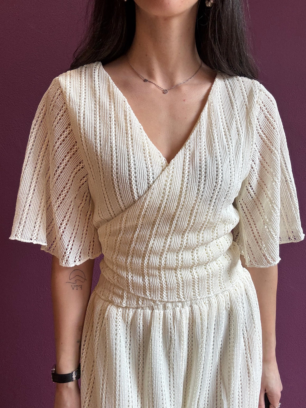 Crochet woven top