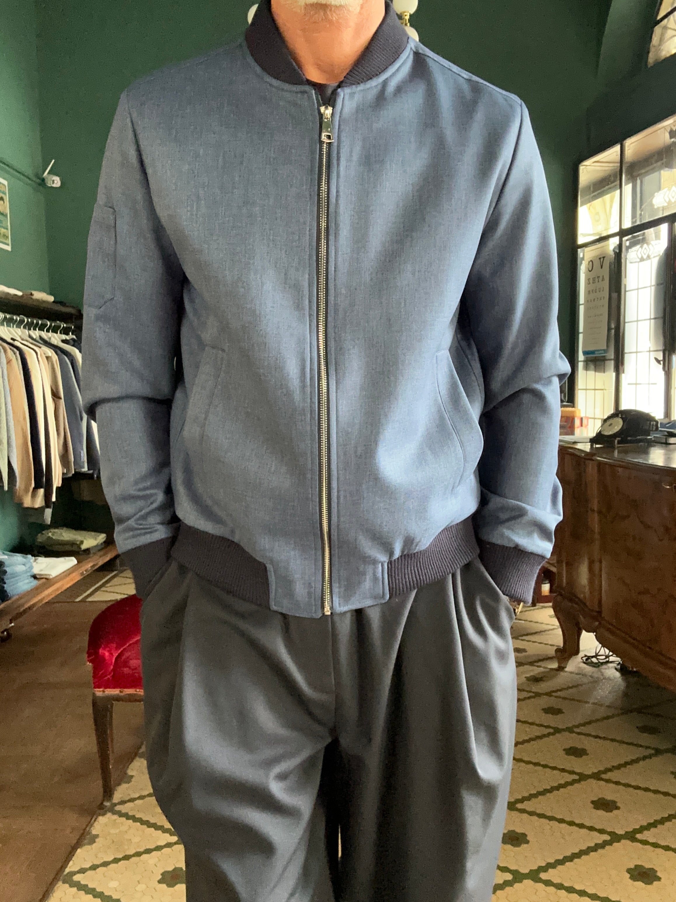 Bomber blu avio Made in Italy