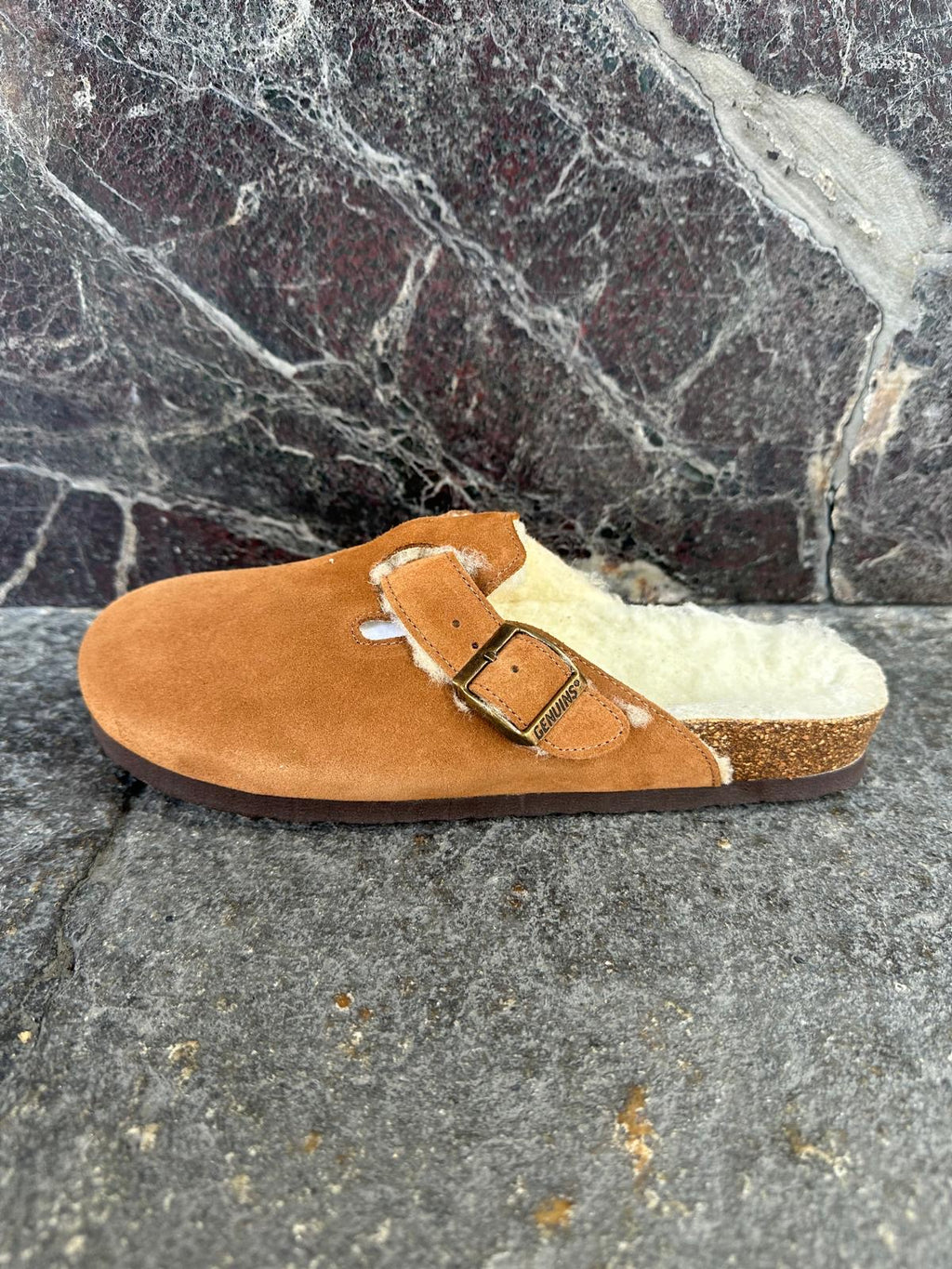 Sabot riva velour wool mandorla