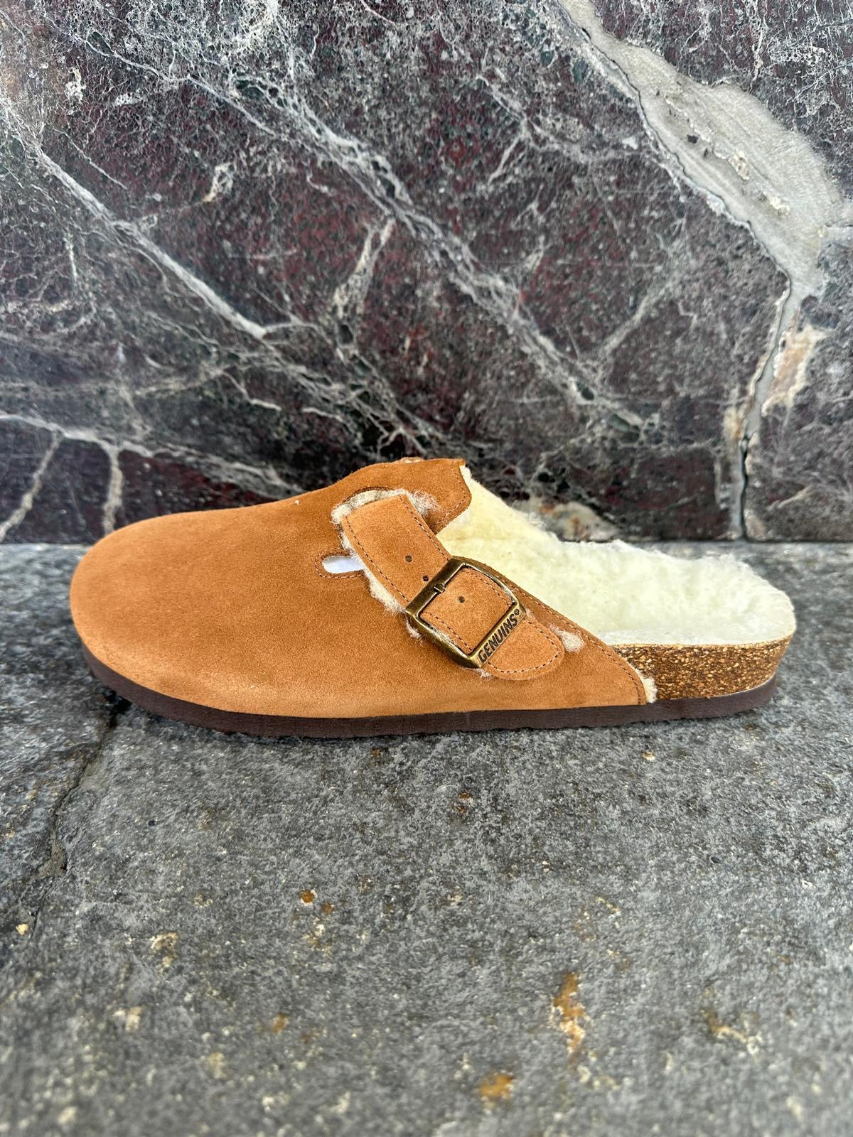 Sabot riva velour wool mandorla