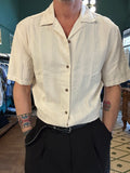 Embroidered Hawaiian collar shirt