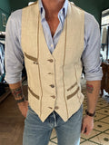 Garry's earth linen cotton striped vest