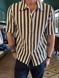 Polo camicia traforata lavorazione a uncinetto Made in Italy
