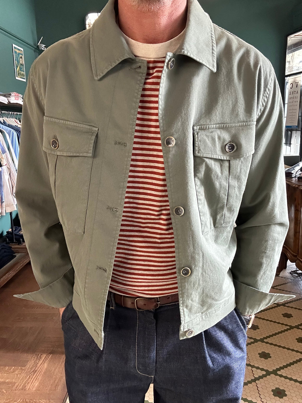 Camicia Casacca in cotone Made in Italy Dandy-abbigliamento