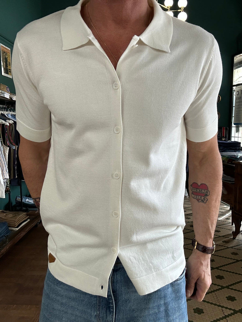 Knitted polo shirt