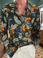 Camicia coreana in viscosa tropicale