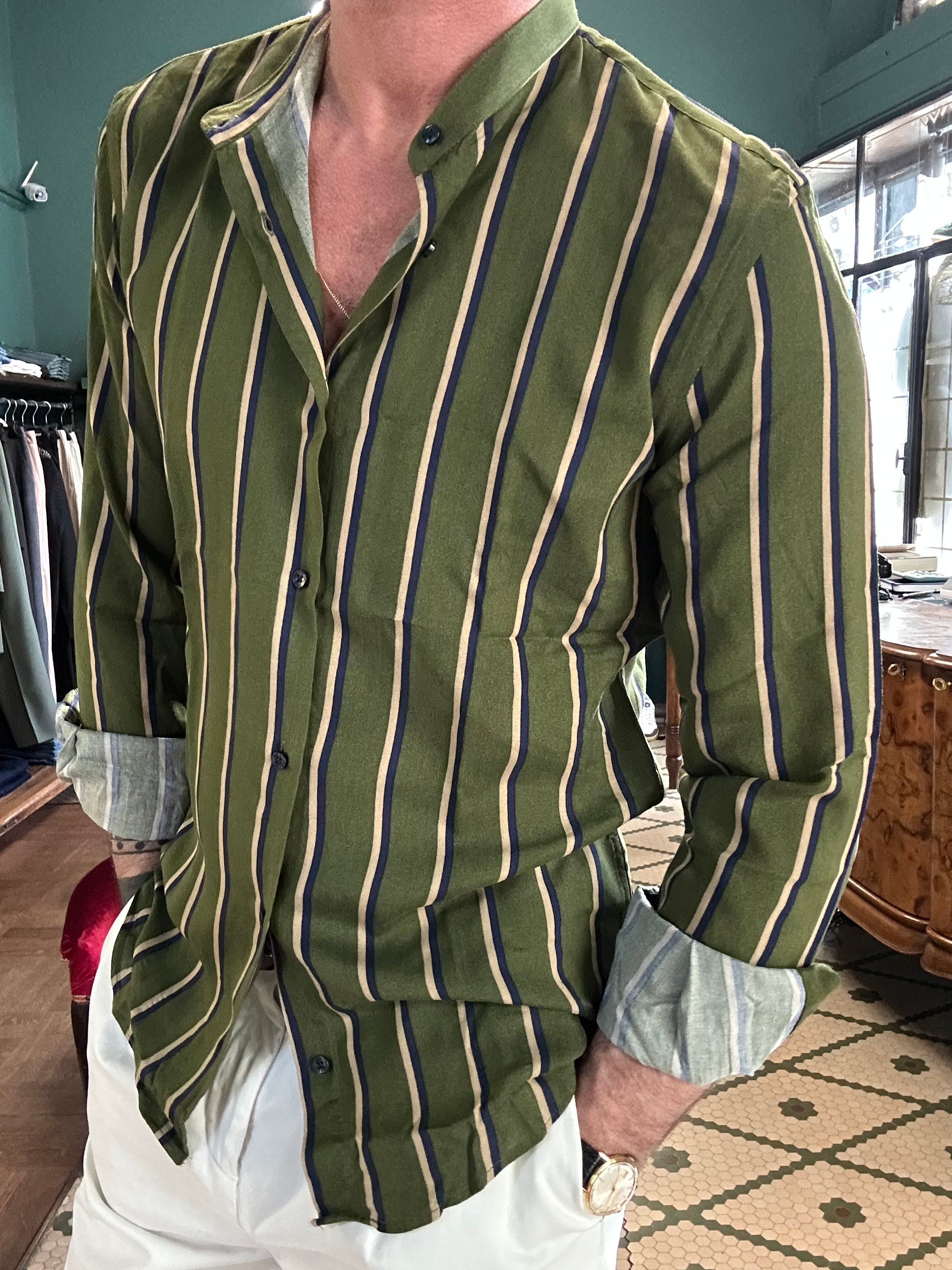 Camicia coreana a righe