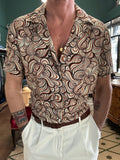 Camicia viscosa collo Hawaii mezza manica maori