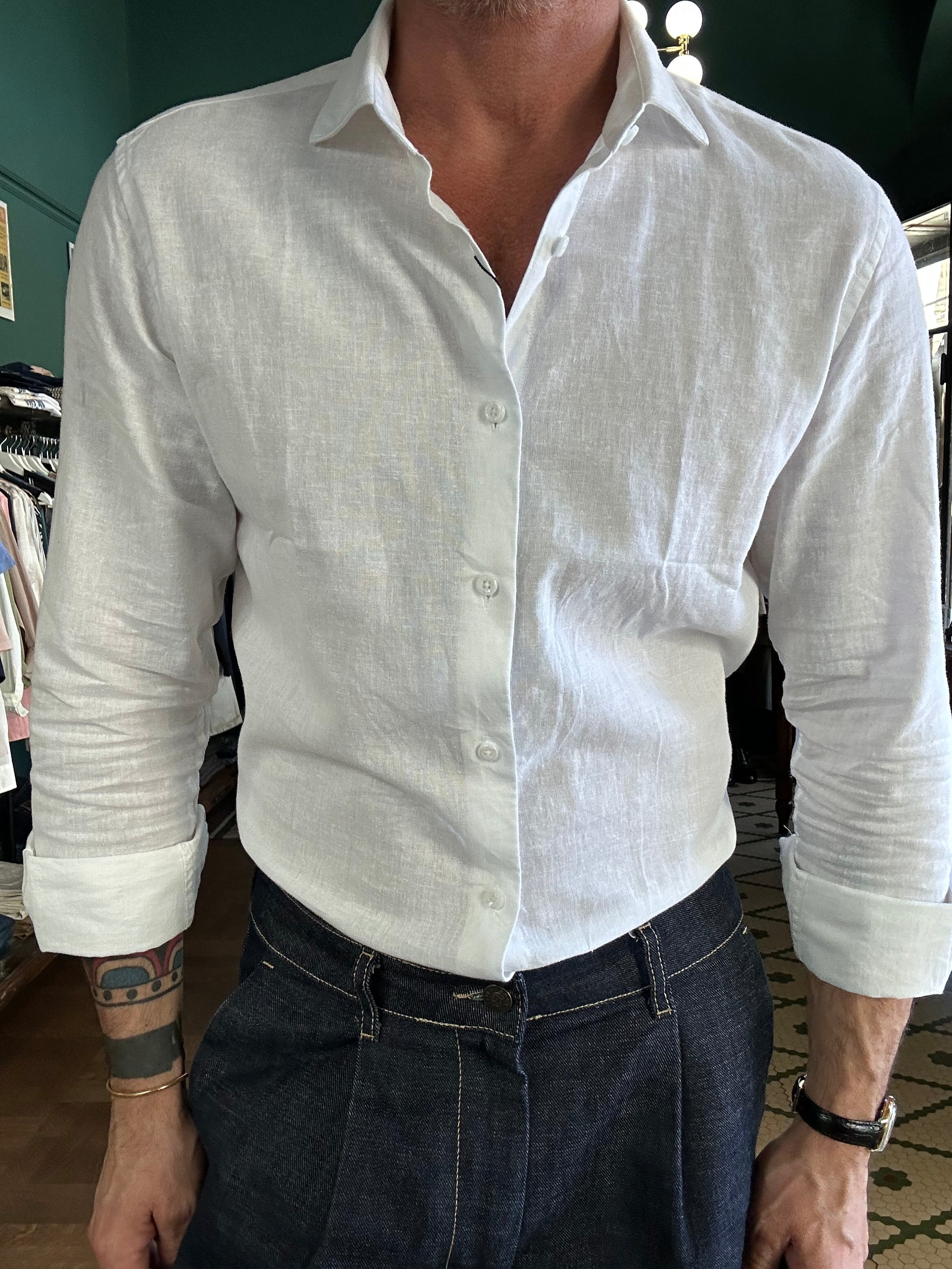 Camicia 100% lino collo Capri