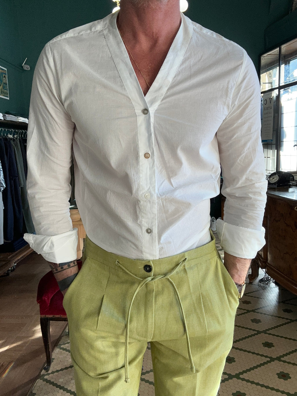 Camicia koon sciallata in mussola di cotone