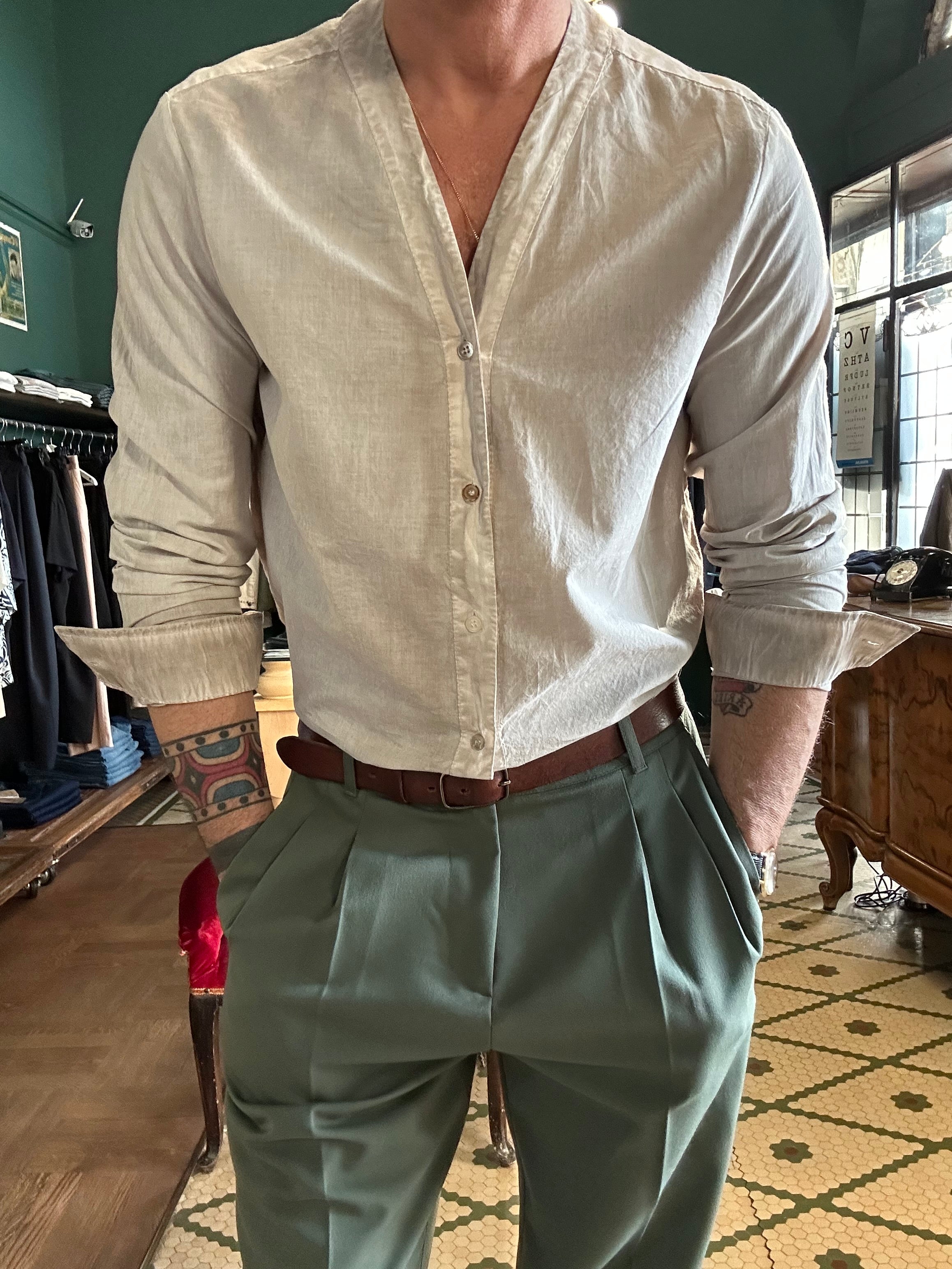 Camicia koon sciallata in mussola di cotone