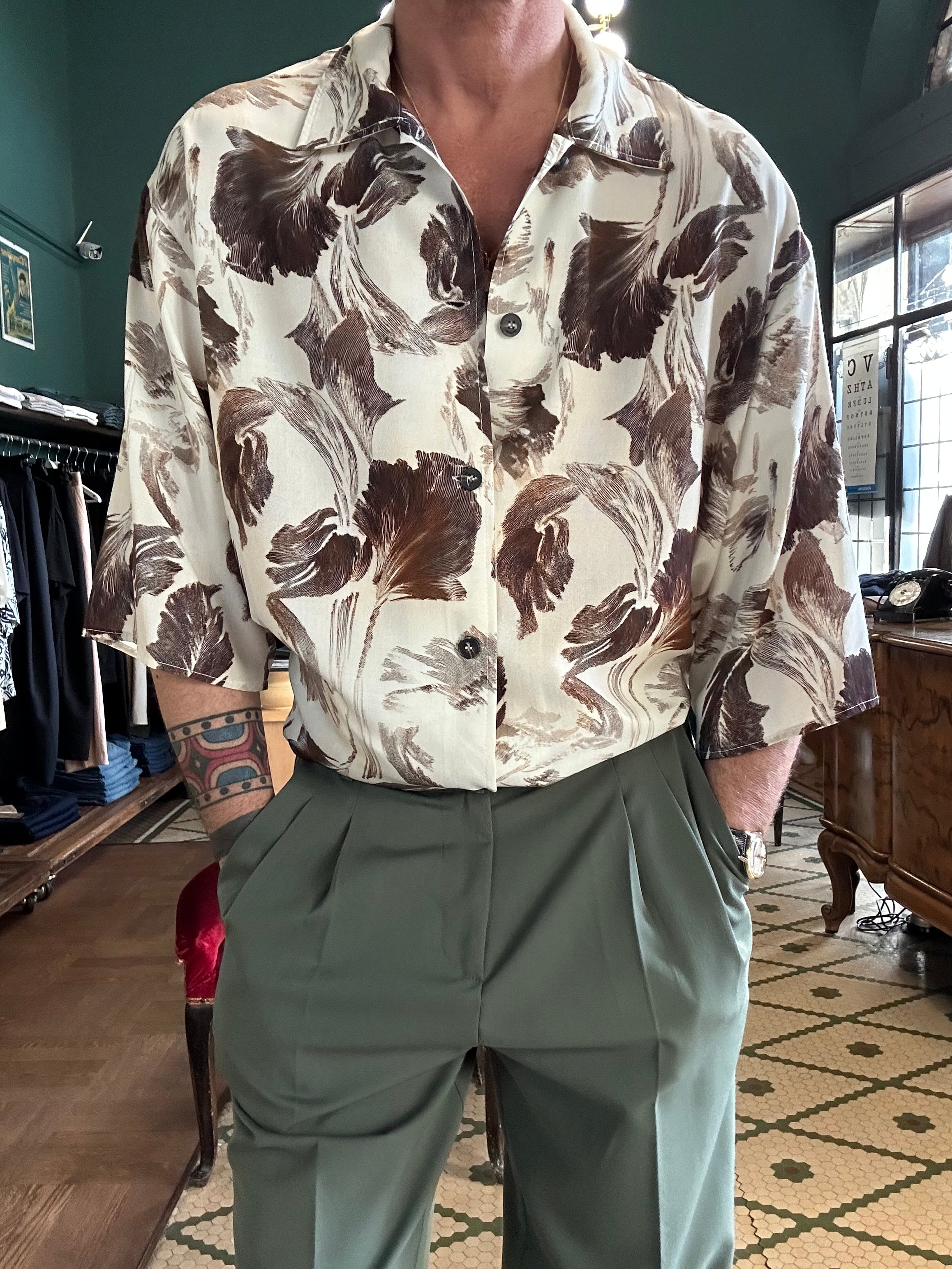 Camicia oversize con manica 3/4