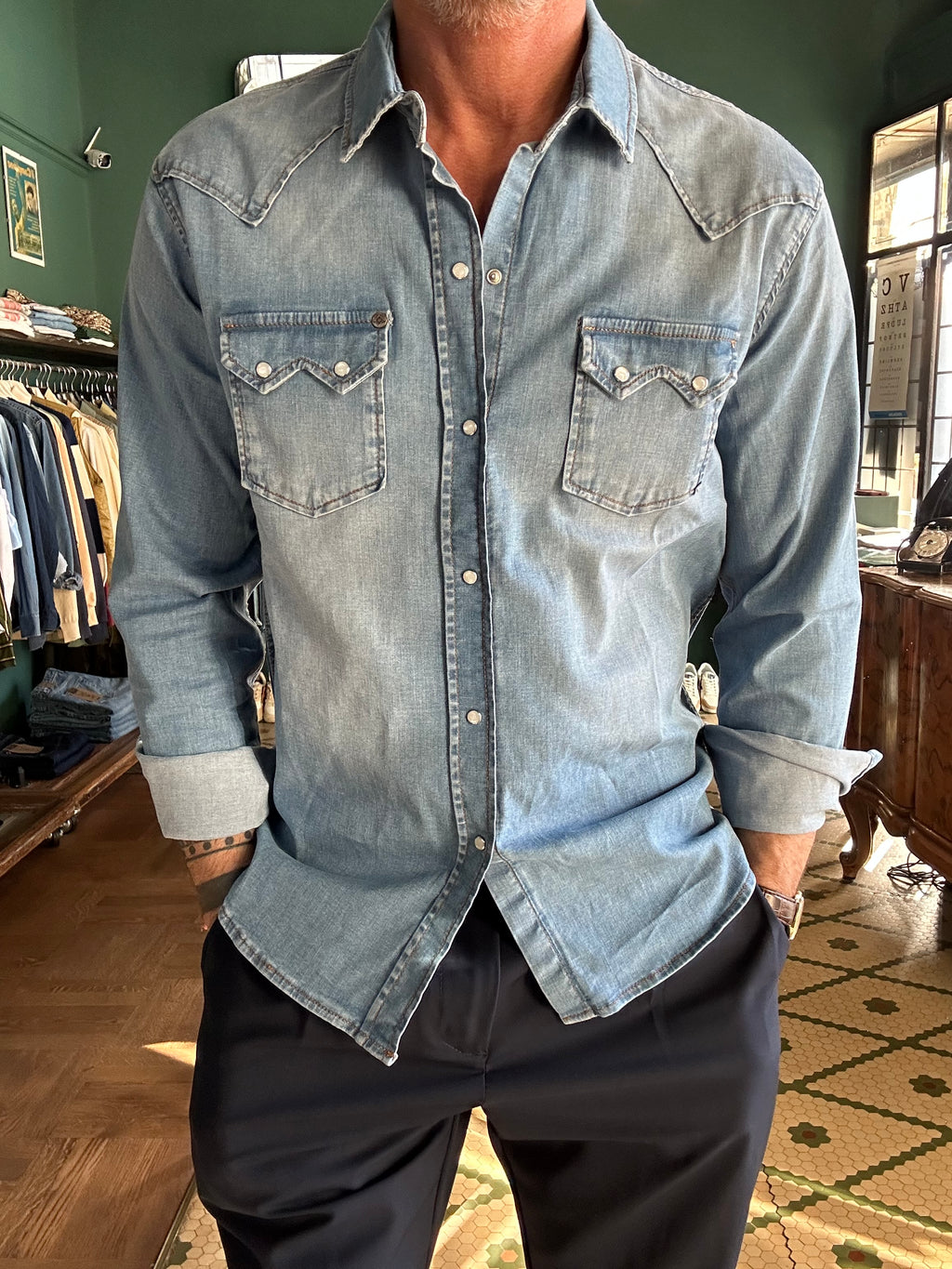 Denim Western shirt