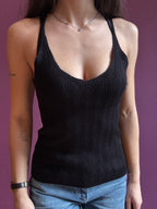 Canottiera nera elasticizzata