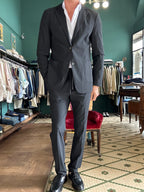 Blue non-iron technical fabric suit