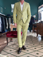 herringbone fabric suit