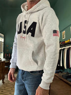 Felpa girocollo “USA” grigia