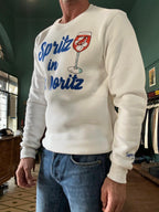 Felpa Girocollo "Spritz in St Moritz" bianca