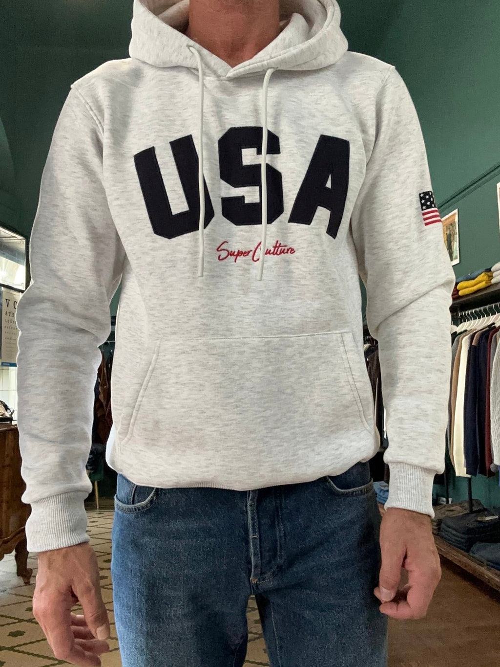 Grey “USA” crewneck sweatshirt