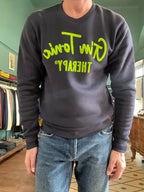 "Gin Tonic Therapy" Crewneck Sweatshirt Blue