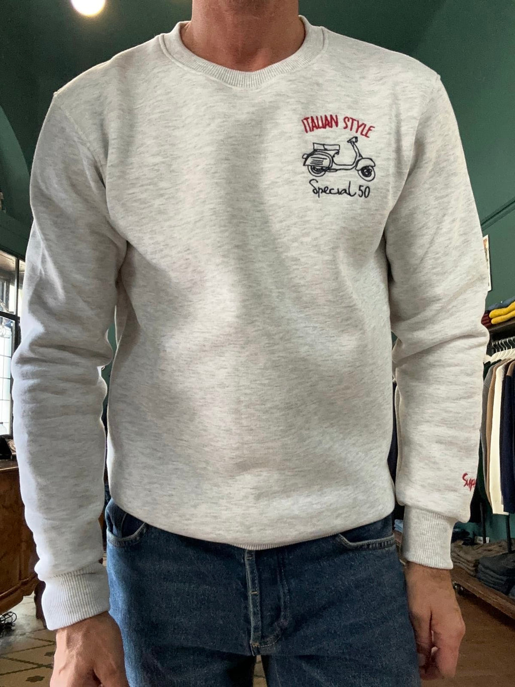 Grey “Italian style” crewneck sweatshirt