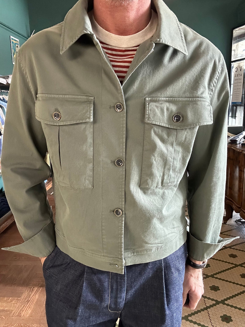 Camicia Casacca in cotone Made in Italy Dandy-abbigliamento