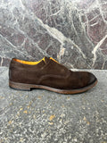 dark brown suede lace-up brogues