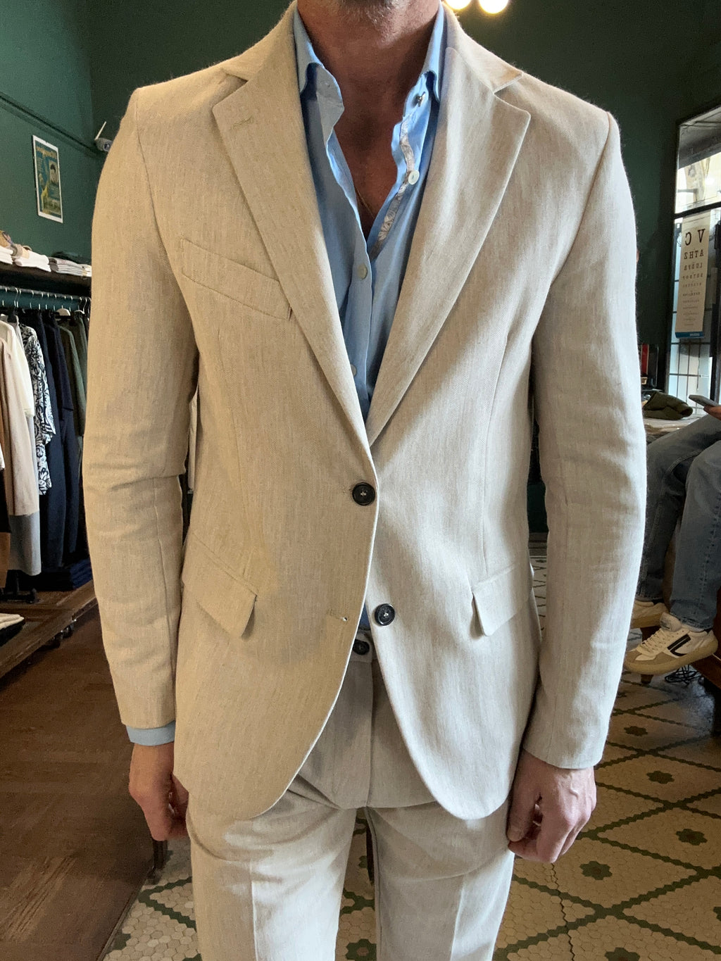 Single-breasted herringbone jacket