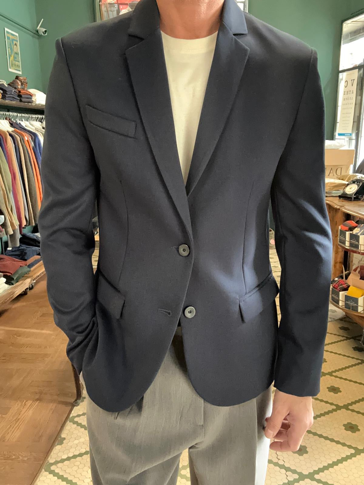 Blue single-breasted jacket