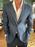 Giacca monopetto chambray Made in Italy