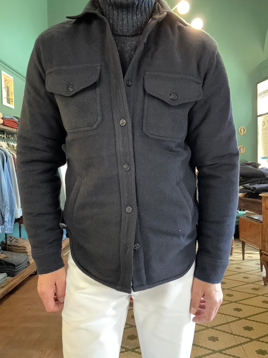 Chesapeakes blaue Wollhemdjacke