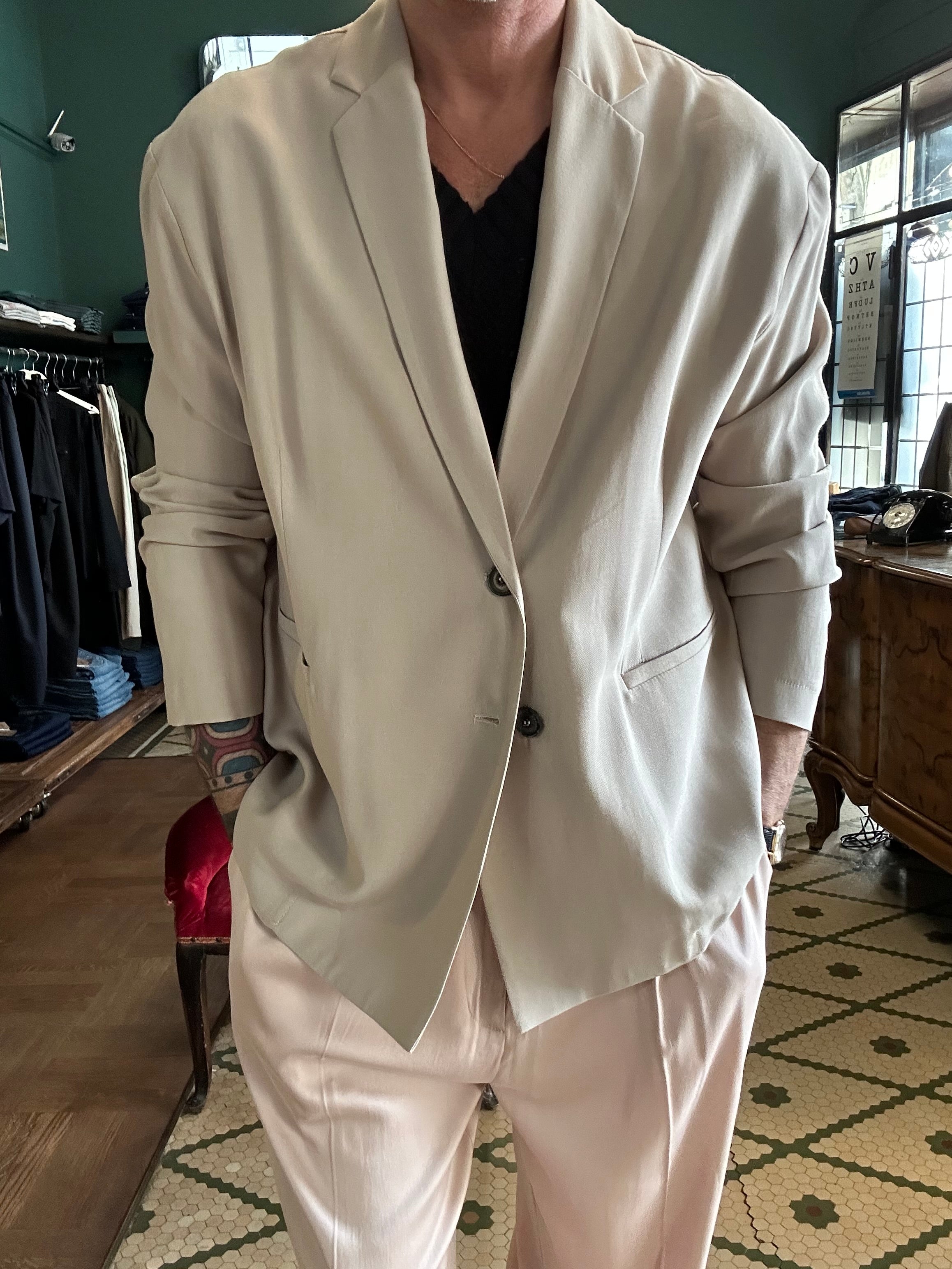 Giacca monopetto oversize beige