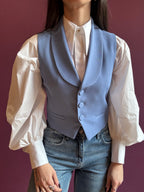 Camicia oversize con maniche a sbuffo