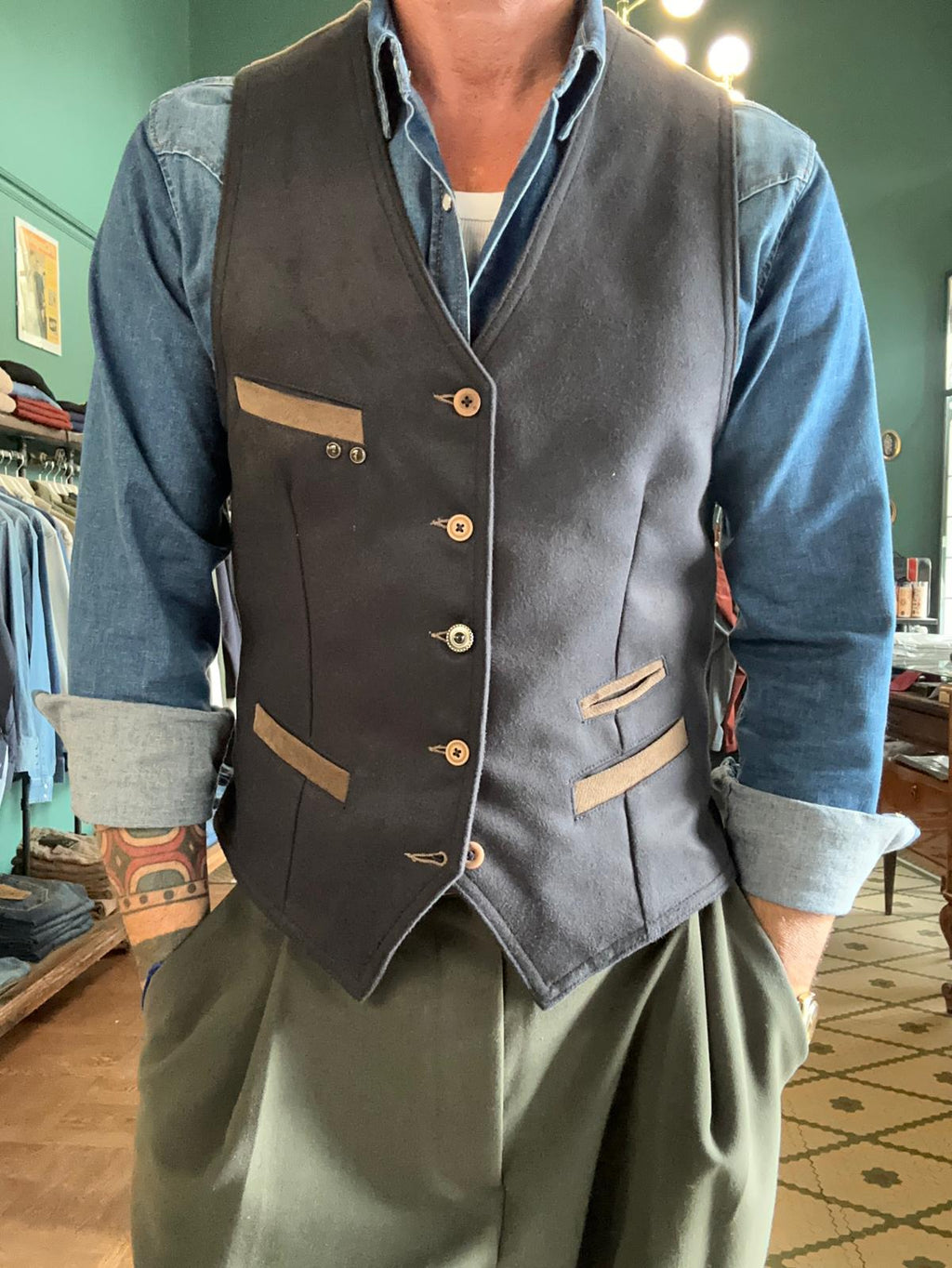 Gilet garry’s earth in panno