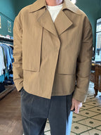 Oversized cropped raincoat