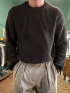 Englischer Rippstrickpullover