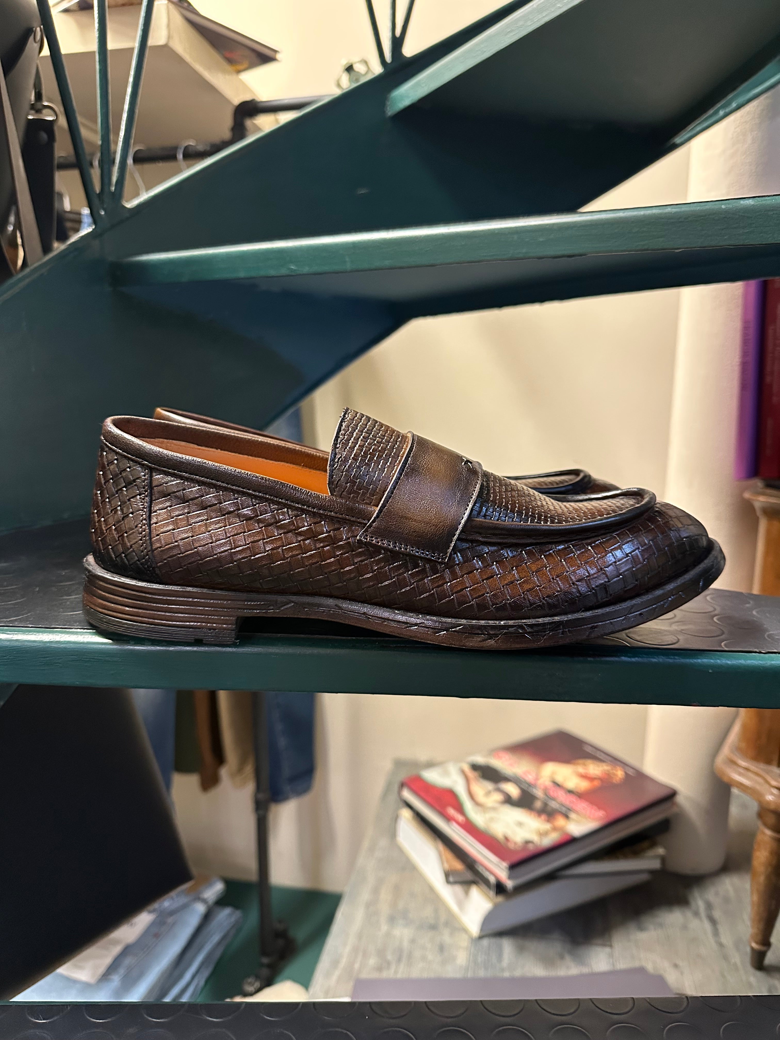 Mocassino tomaia intrecciata