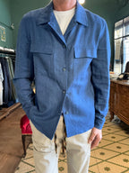 Camicia giubbino oversize in misto lino