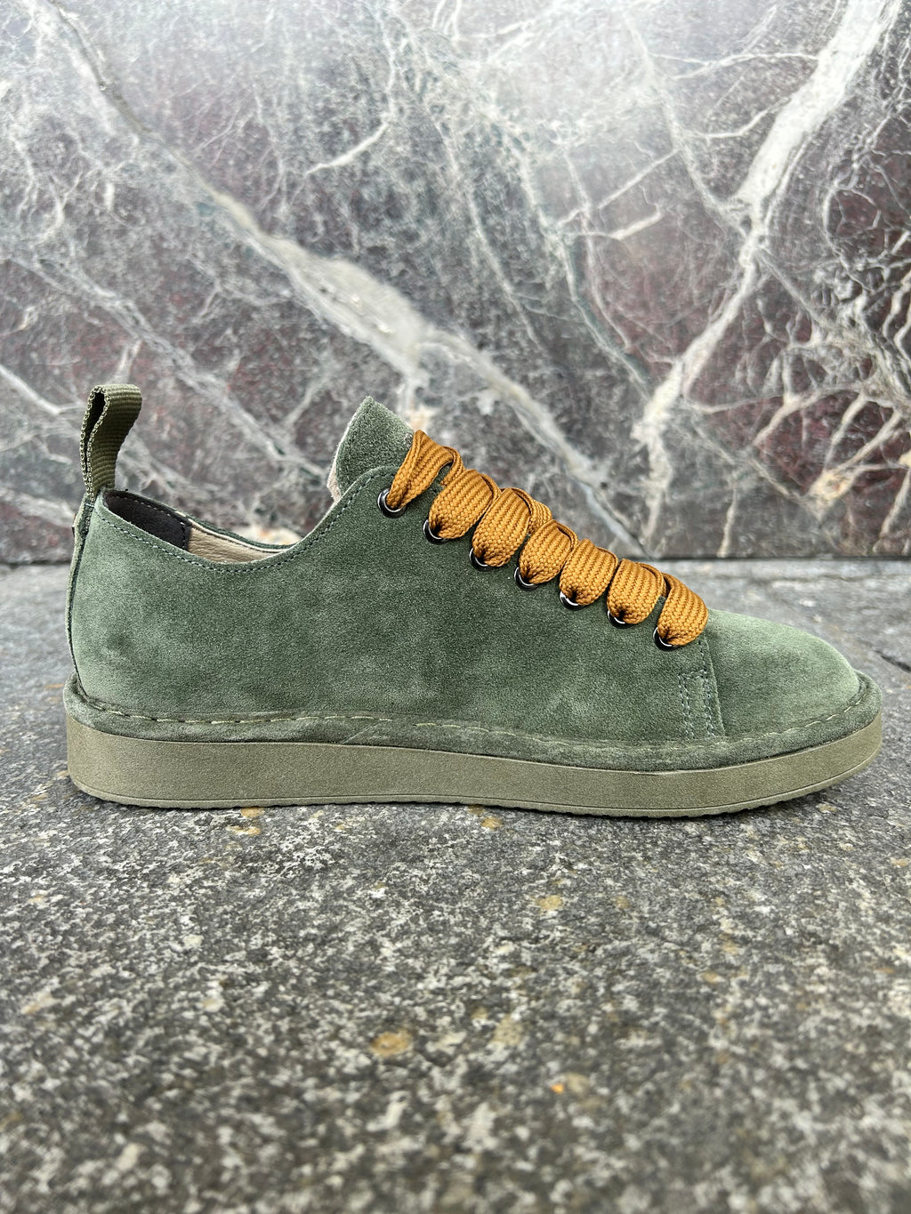 Panchic basse in suede verde militare e marrone zucchero